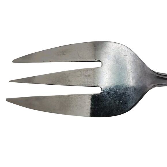 Vintage Stainless Steel Serving Meat Fork Flatware Floral Pattern 8.5" Korea - Picture 6 of 6